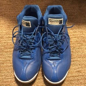 Blue Jordan’s size 12. Worn once, like new!